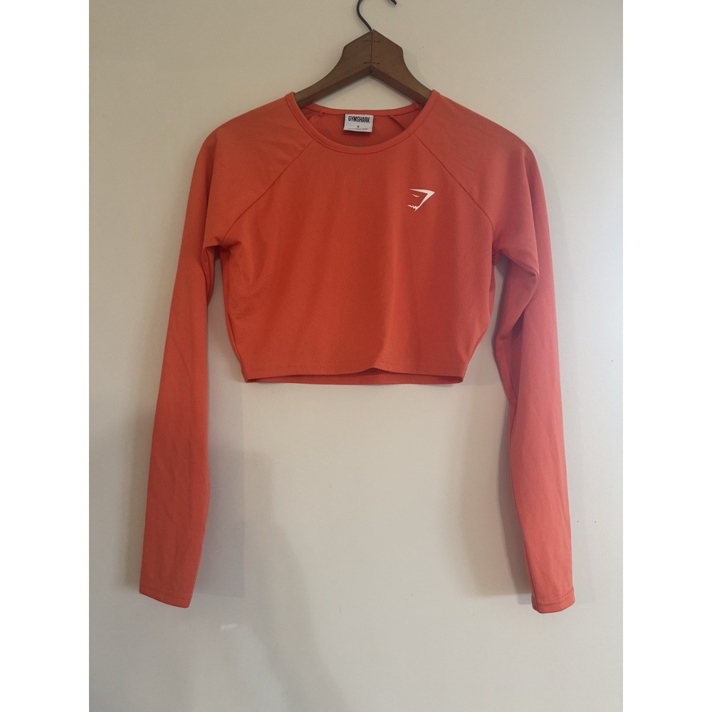Gymshark Women's Crop Top Workout Gear Athletic Sexy Orange Flirty Gym SM Vital